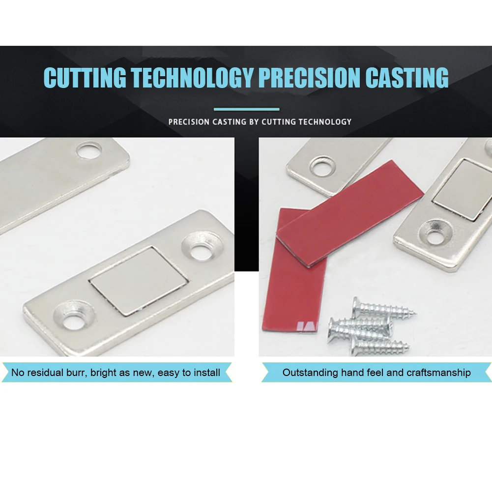 1-10 Set Magnetische Kast Vangt Deur Stopt Magneet Onzichtbare Soft-Catch Ultra-Dunne Verborgen Deurkast Met Schroef Voor Meubels