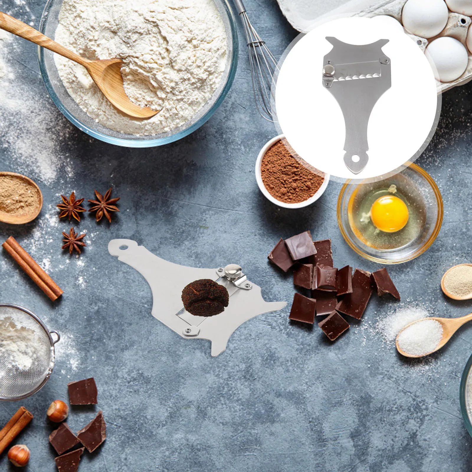 

2Pcs Chocolate Truffle Slicer Adjustable Stainless Steel Kitchen Tool Cheese Grater Multi-Function DIY Baking Dessert Decorator