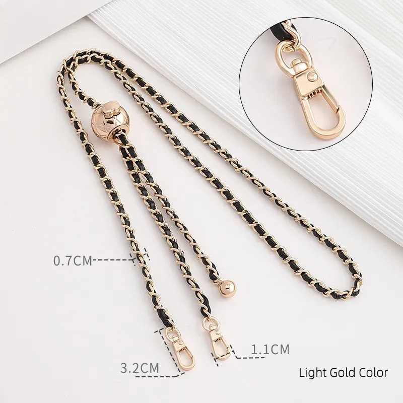 Cha Adjustable Length Square Fat Little Light Gold Color Width 7mm Vintage Bag Strap width  0.8cm