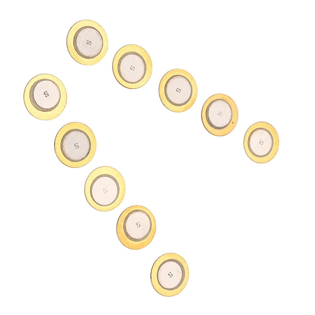 

10 Pcs Discs 35mm Copper Ceramic Piezoelectric Buzzer Gasket Acoustic Guitar Pickups Percussion Musical Parts