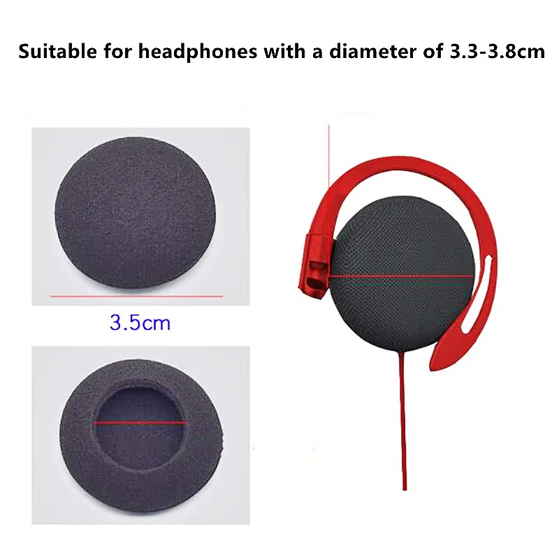 100Pcs Foam Ear Pads, 35mm Ear Tips Headphone Replacement Sponge Ear Covers Ear Cushions Headset Earpads Earmuffs