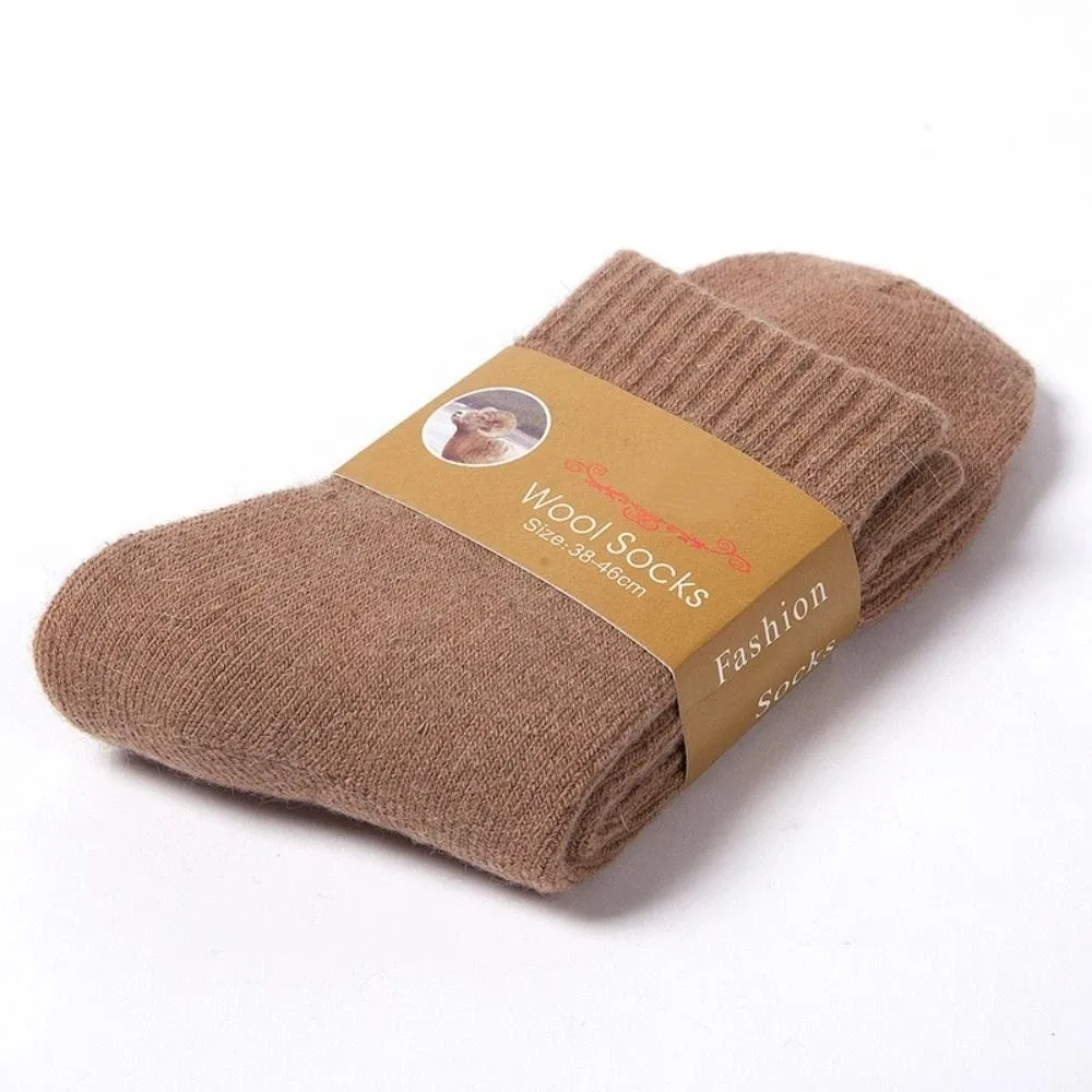 Solid Color Floor Socks Super Thicker Thermal Warm Mid-calf socks Wool Socks Thicker Solid Socks Men Socks Cashmere Hosiery