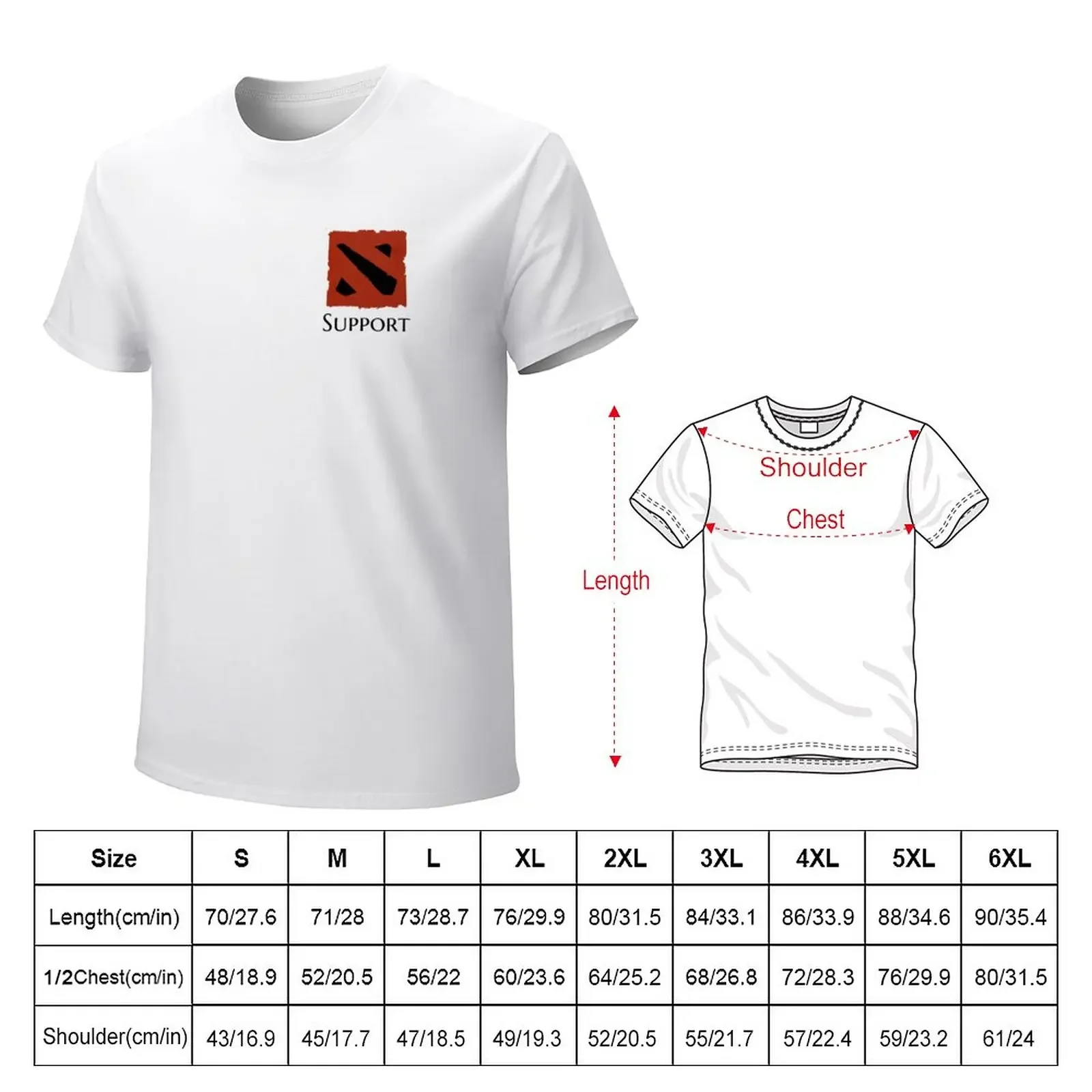 Dota 2 Support Role T-Shirt new edition vintage oversized workout shirts for men