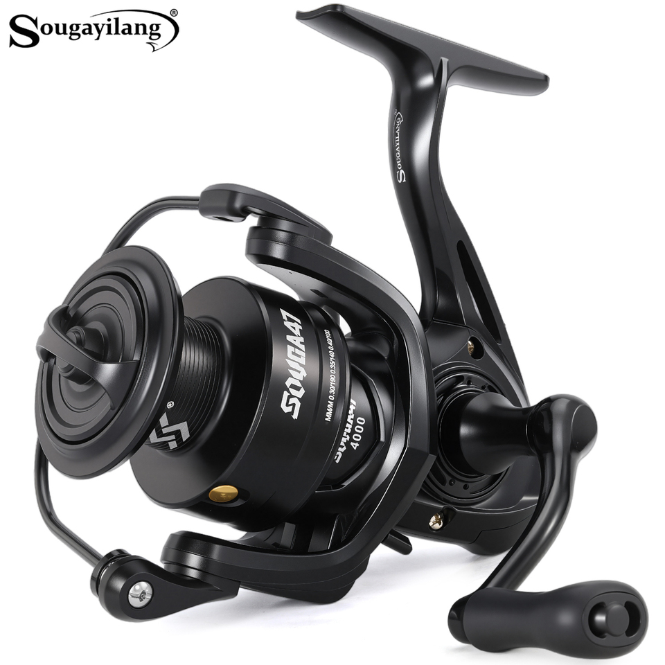 Sougayilang All Metal Spinning Reel 5.2:1 Gear Ratio Powerful Brake 1000-4000 Model Freshwater Sea Fishing Universal Fish Reel