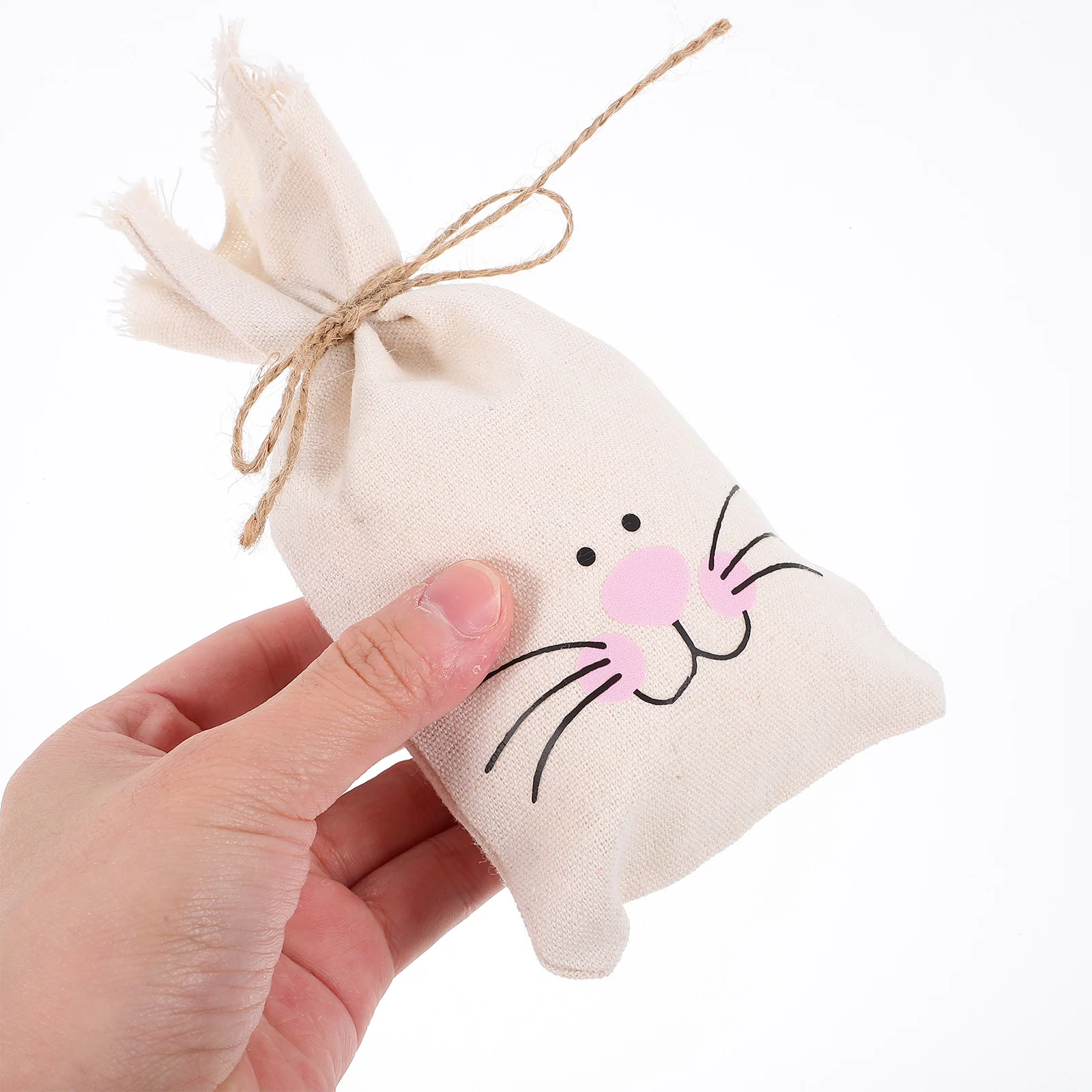 

10 Pcs Bunny Ears Bag Linen Easter Party Favor Gift Bags Drawstring Closure Storage Sweets Kids Treat Goodie Bags Birthday