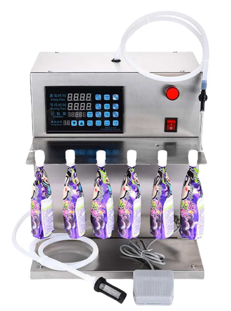 Semi Automatic Electric Fruit Juice Soybean Milk Stand Up Bag Filling Machine For Stand-Up Pouch Filling Machine