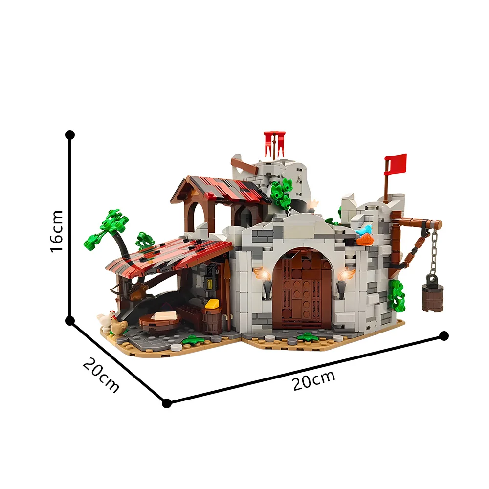 Gorbricks MOC القرون الوسطى Wolfpack Den Castle الطوب نموذج الإبداعية عرض الشارع القلاع الميكانيكية ألعاب مكعبات البناء هدية