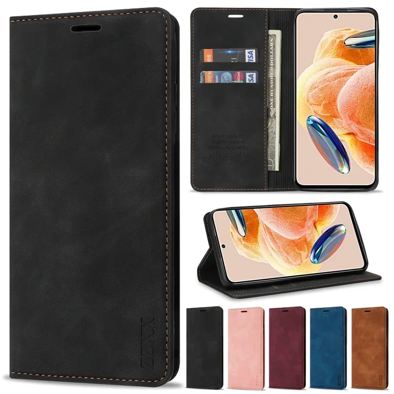 

Wallet Magnetic Flip Leather Case For Xiaomi 14T 13T 12 Lite 11T Poco C75 C65 X6 Pro Redmi A4 A2+ A1 14C 13C 12C 10C 9 9A 9C 9T