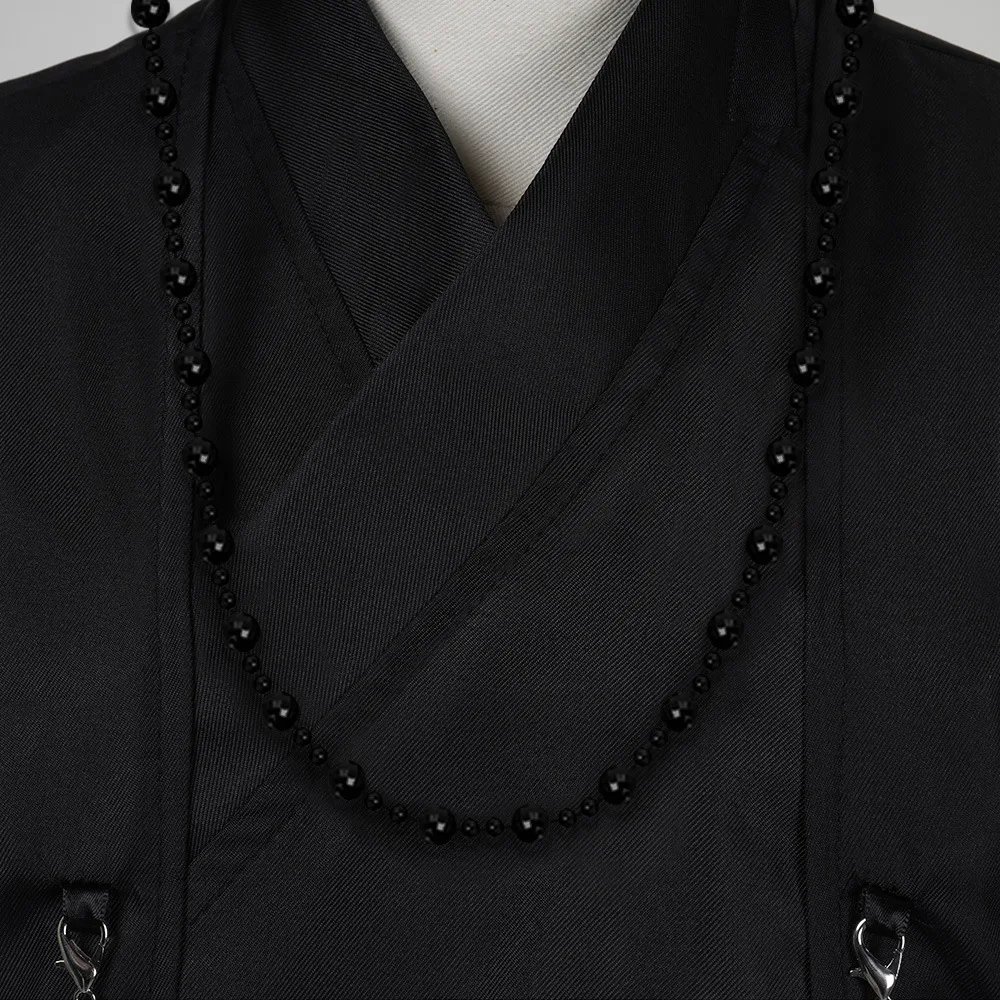 Kids Cosplay Suit KPop Demon Hunters Saja Boys Cospplay Costume Jinu Saja Robe Baby Black Uniform Stage Performance Halloween