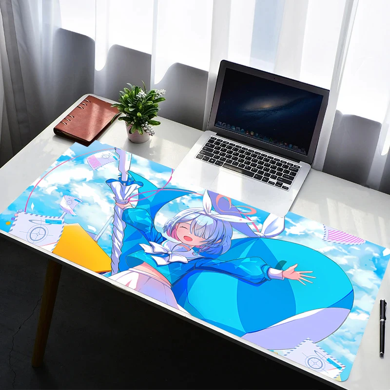 Mouse Pad PC Non Slip Rubber HD Mousepad Laptop Gamer Cabinet Keyboard Pad Office Computer Gaming Desk B-blue Archive Mouse Mat