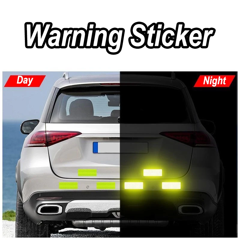 10pcs/set Car Bumper Reflective Safety Strip Stickers Car Reflective Sticker Reflective Warning Safety Tape