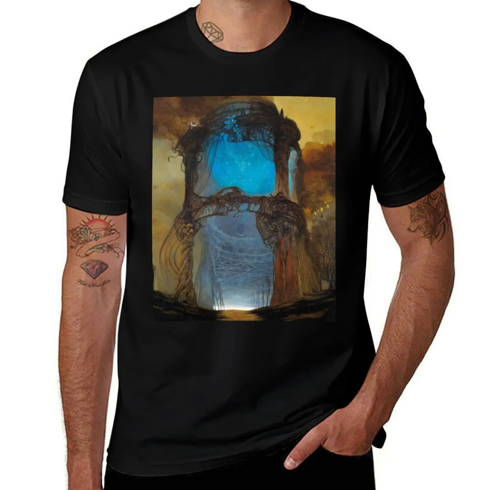 Untitled (The Portal) by Zdzislaw Beksinski T-Shirt anime summer tops mens graphic t-shirts