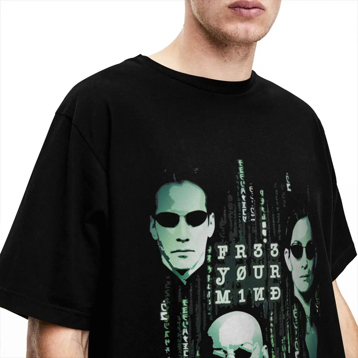 The Matrix Free Your Mind Morpheus T-Shirt Men Sci Fi Humorous 100% Cotton Tees Round Neck Short Sleeve T Shirts Gift Idea Tops