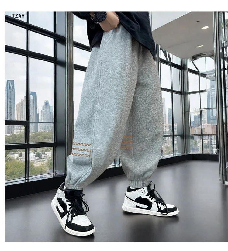 Koreanische Kinder-Frühlingssport-Hose für Jungen Neue Mode High-Street Casual Hosen für Teenager Kinder Sportliche Jogginghose 5 7 9 11 13 14 Jahre – Detail 9