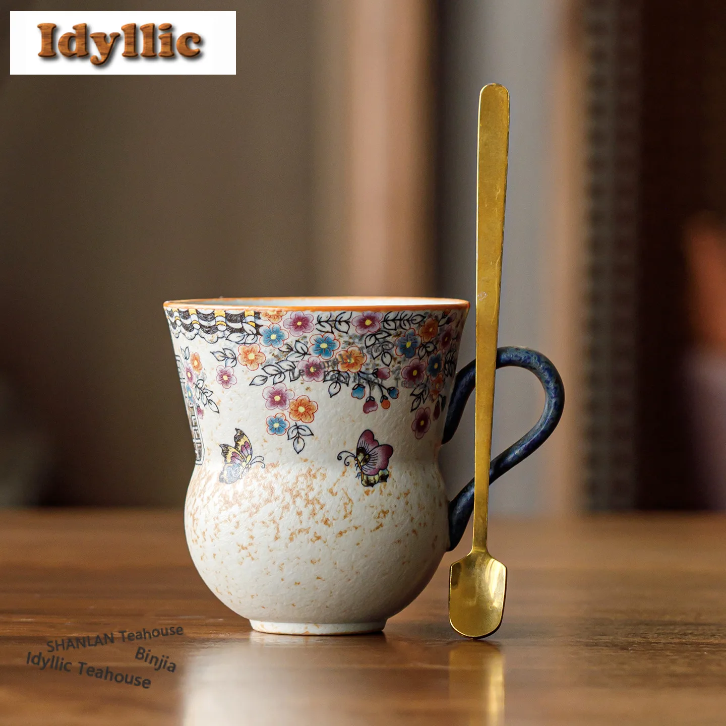 

Кружка-тыква 210 мл, сине-белая, с ложкой, для кофе, капучино, латте, для послеобеденного чая, для офиса, для воды, для кафе, декоративная