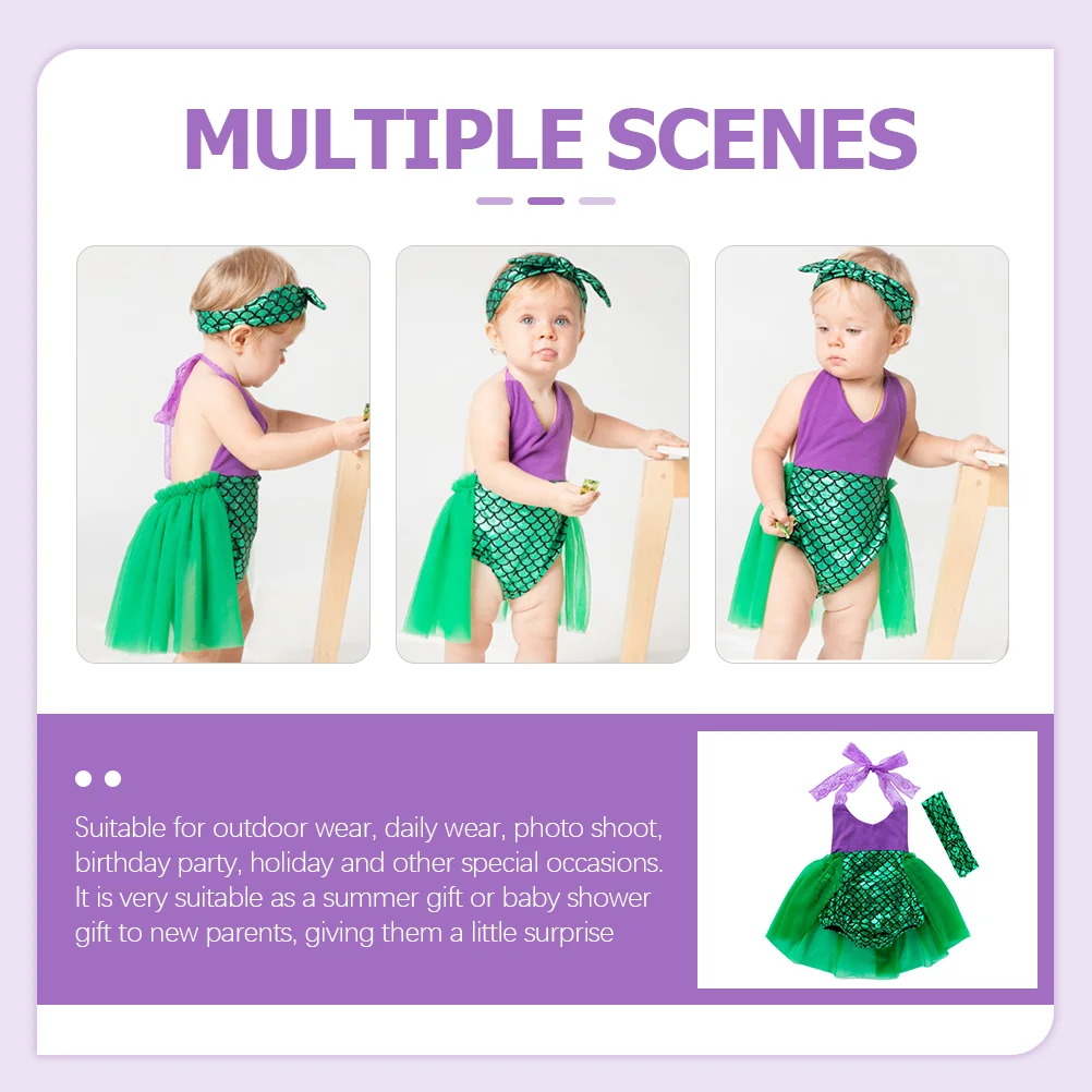 Mermaid Dress Baby Girls Romper Skirt Clothes Summer Outfit Photo Shoot Children's Place