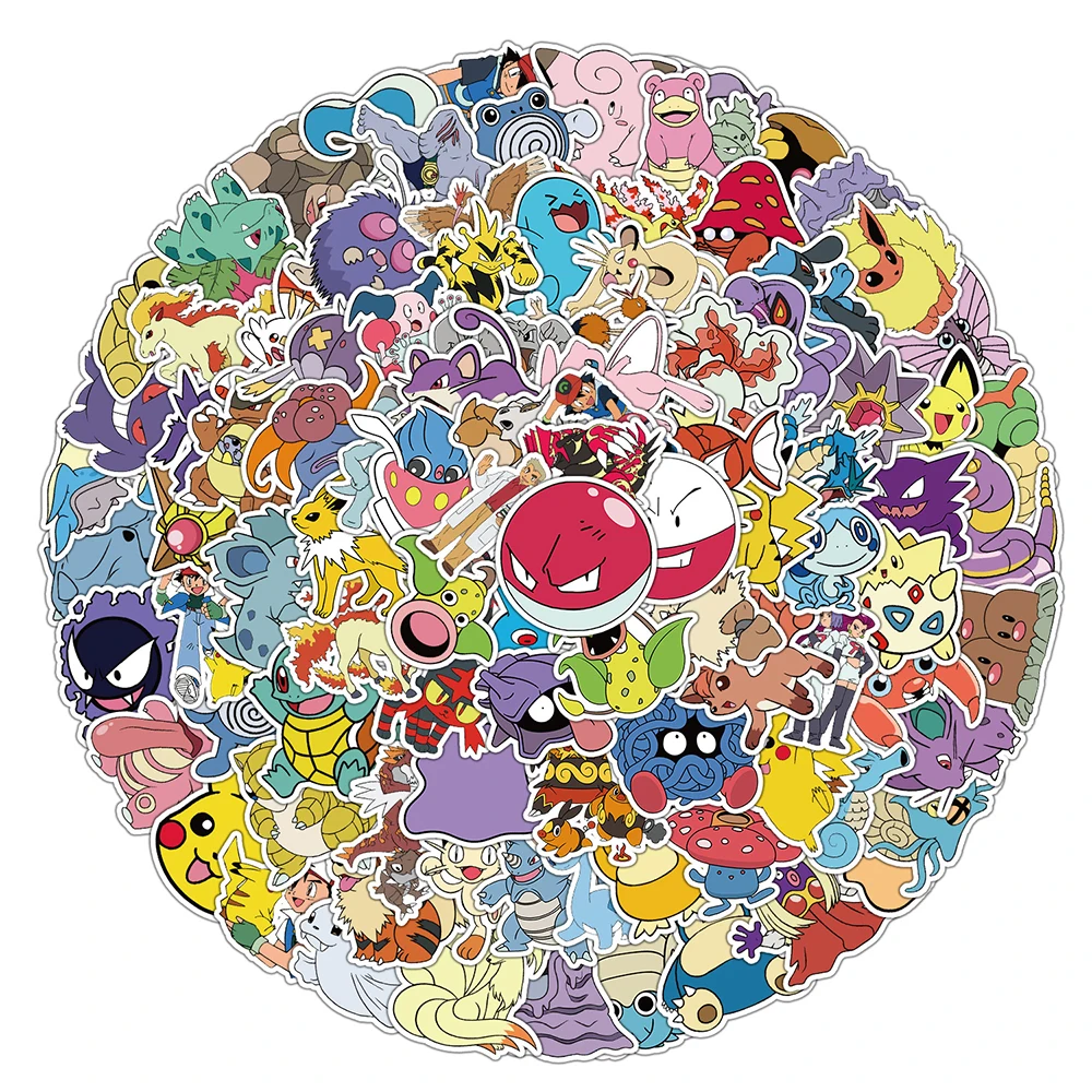 10/30/50/100PCS Cool Mixed Pokemon Stickers Anime Cartoon Graffiti DIY Decals Kids Toy DIY Laptop Wall Car Fridge Notebook Gift