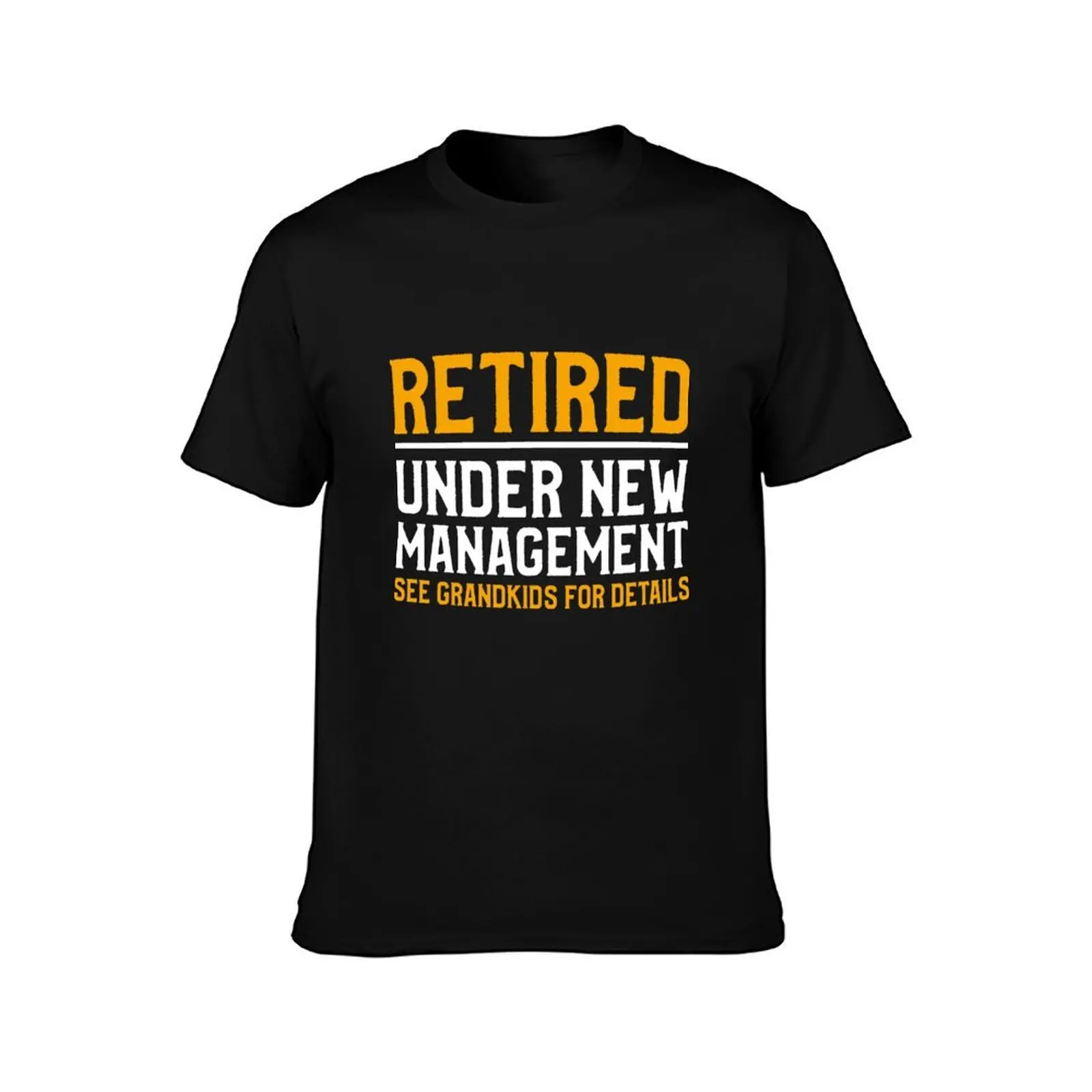 Retired Under New Management See Grandkids For Details Retirement T-Shirt, Summer Casual Cotton Tee, Oversized Streetwear Tops