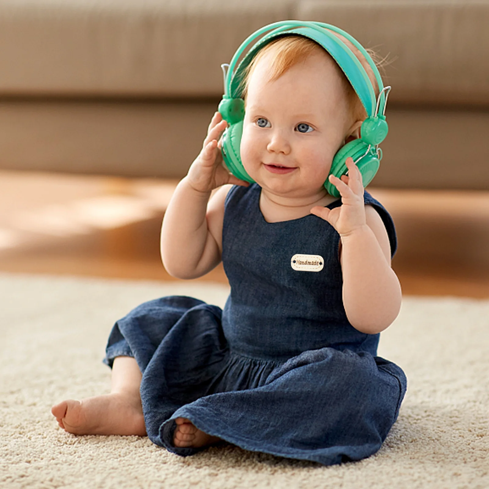 

200pcs H made Stickers Accessories Wood Button Label Sewing Craft Tags Durable Elegant DIY Decoration Scrapbook