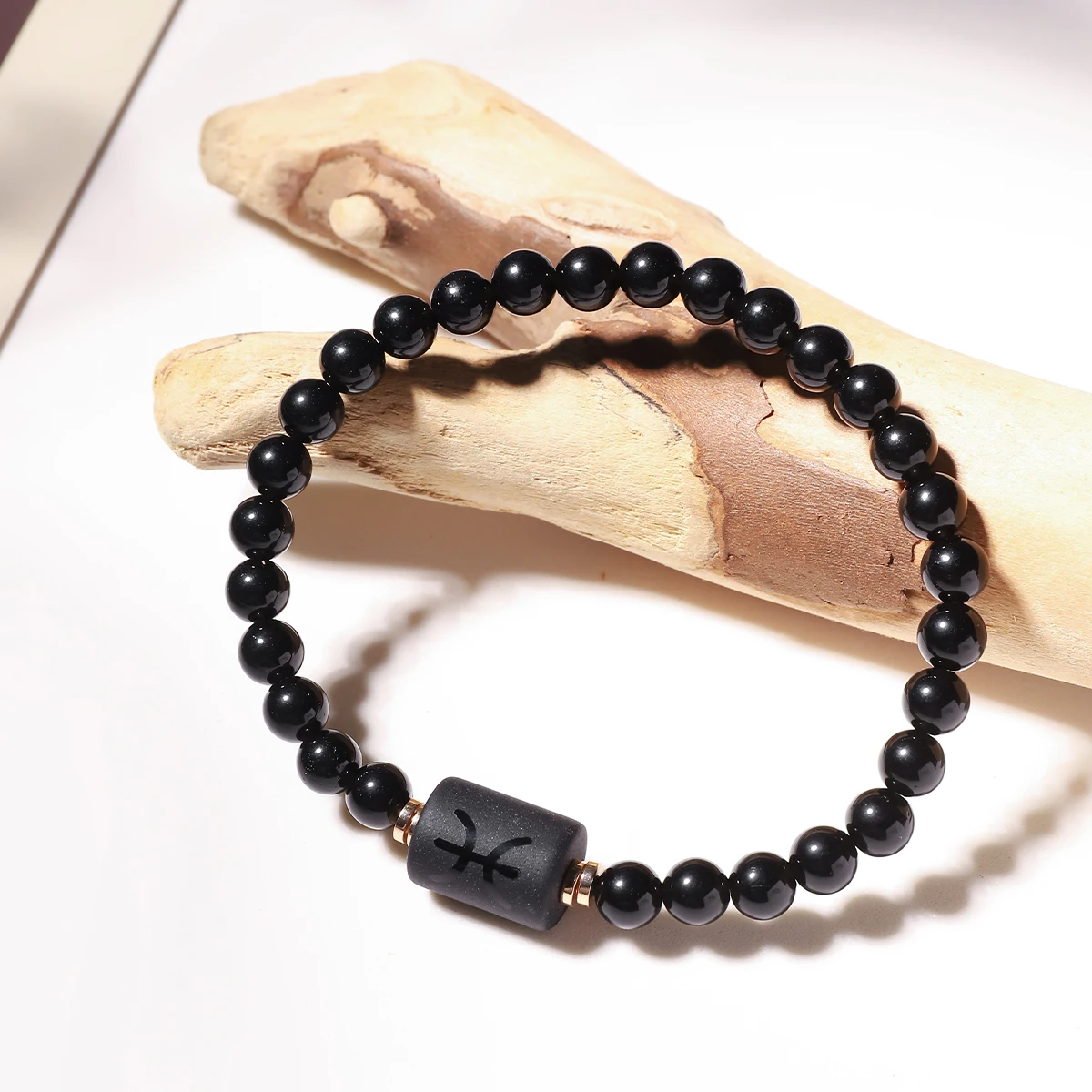12 Zodiac Signs Zodiac Bead Couple Bracelet Natural Obsidian Stretch Bracelet For Men And Women Jewelry Gift Factory Wholesale