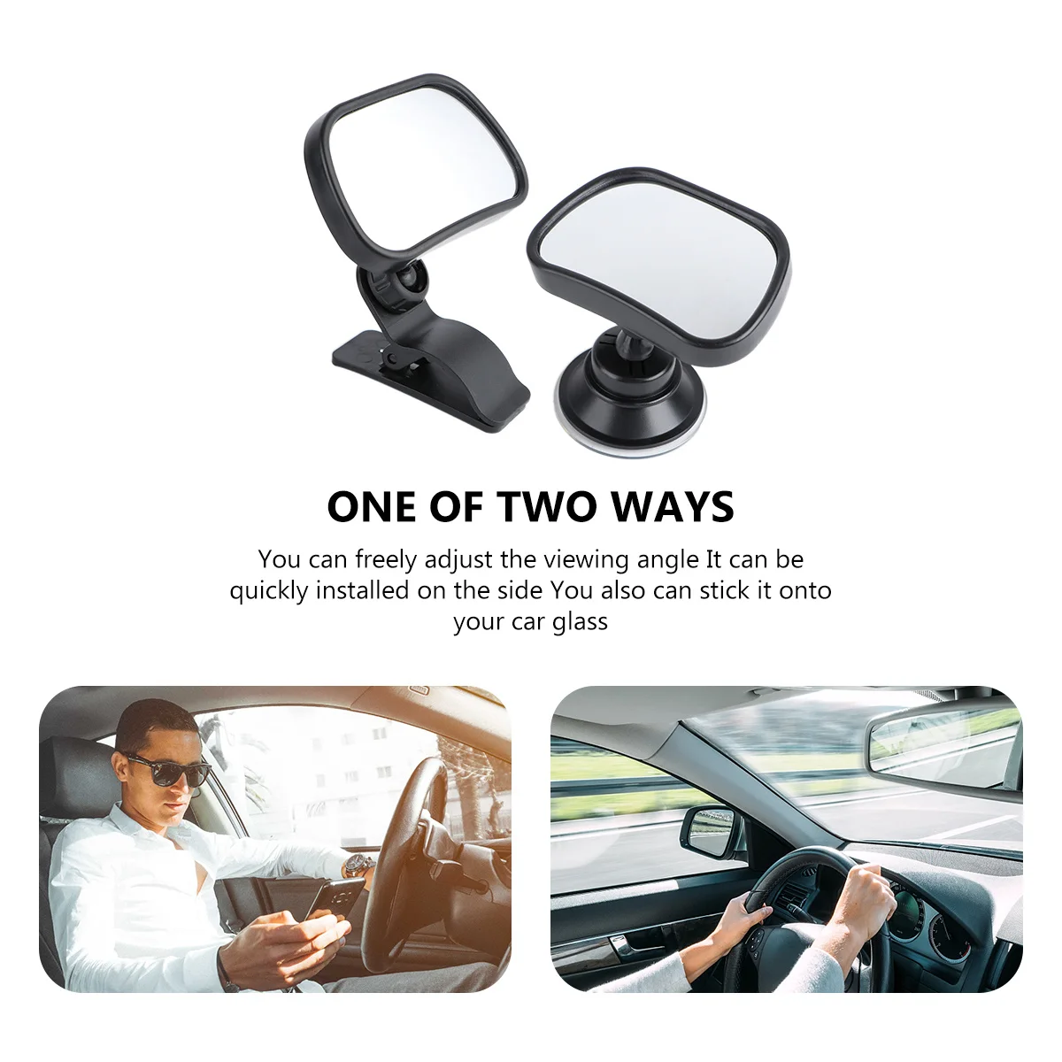 

Multi Functional Baby Rearview Mirror Adjustable Blind Spot Mirror Car Side Glass Suction Cup Easy Installation Blindspot