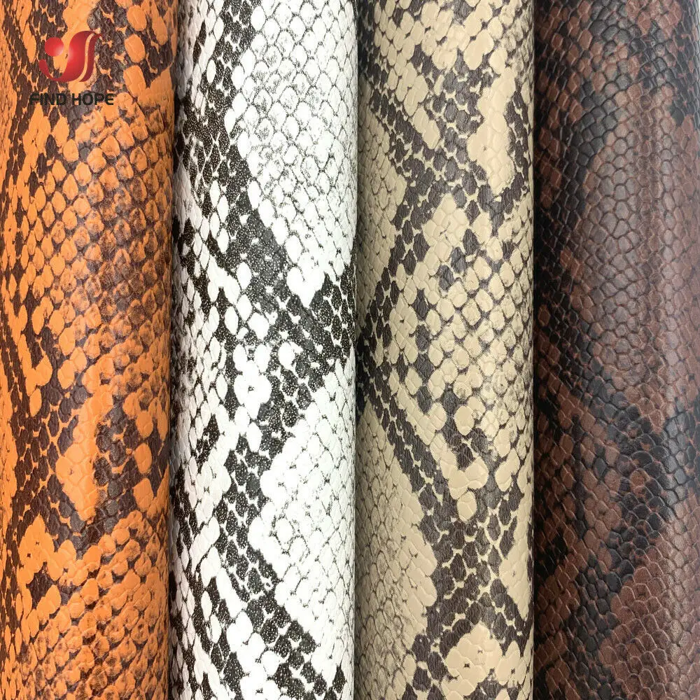 A5 A4 Serpentine Snakeskin Pattern PU Leather Sewing Fabric Waterproof Synthetic Vinyl For Earring DIY Craft Brooch Handmade