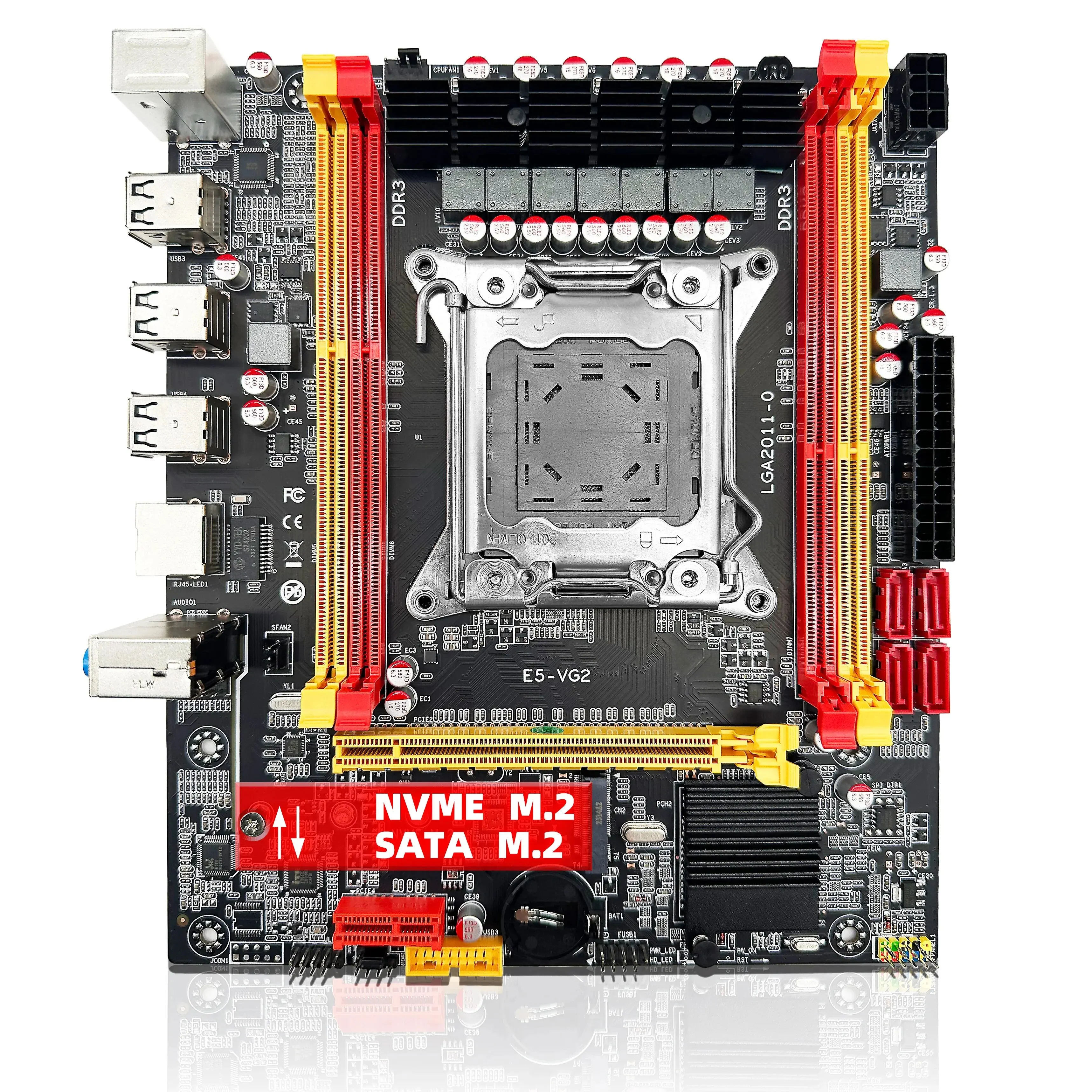 ZSUS 마더보드 세트 키트, 인텔 LGA2011 제온 E5 2689 C2 CPU DDR3 1*16GB 1600MHZ ECC RAM 메모리 NVME M.2 SATA, X79 VG2