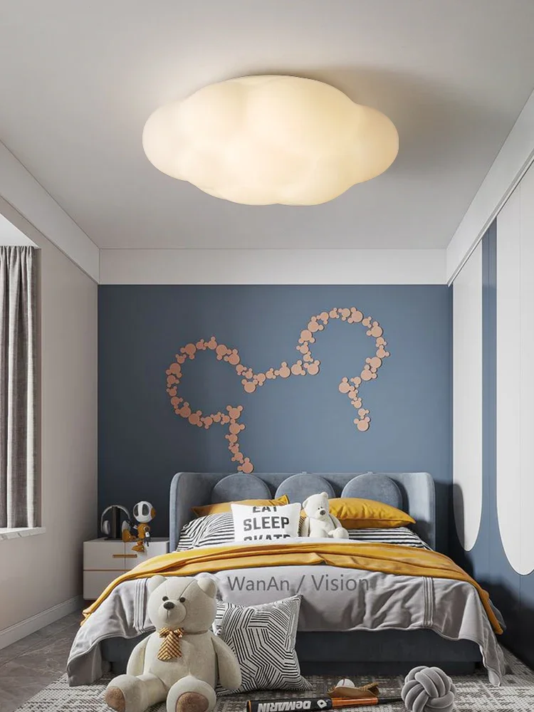 Modern Cloud Ceiling Lamp Creative Simple Children's Warm Bedroom Ceiling Light Number of Light Sources Lighting Area Style