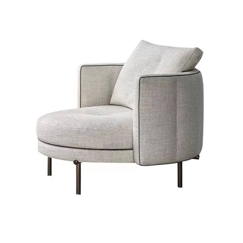 

Single-seat fabric sofa, modern and simple, round home reception and leisure chair