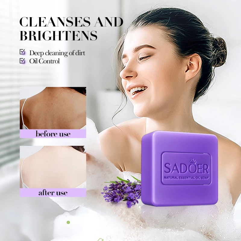 SADOER Essential Oil Soap Facial Cleansing Foam Face Wash Whitening Moisturizing Anti Acne Anti-Wrinkle Body Bathing