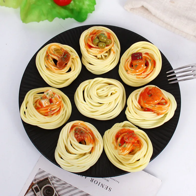 

Fake Spaghetti Food Topping Spaghetti PVC Seafood Noodles Dish Model Food Play Simulation Doll Accessories Hand DIY Decorations