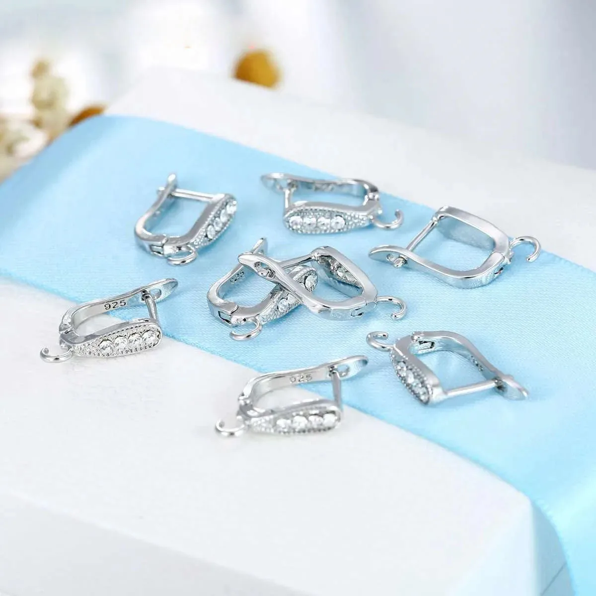 Factory Price Trendy 925 Sterling Silver Color Earring Findings U-Shape Earrings Accessory Fashion Jewelry Findings For DIY