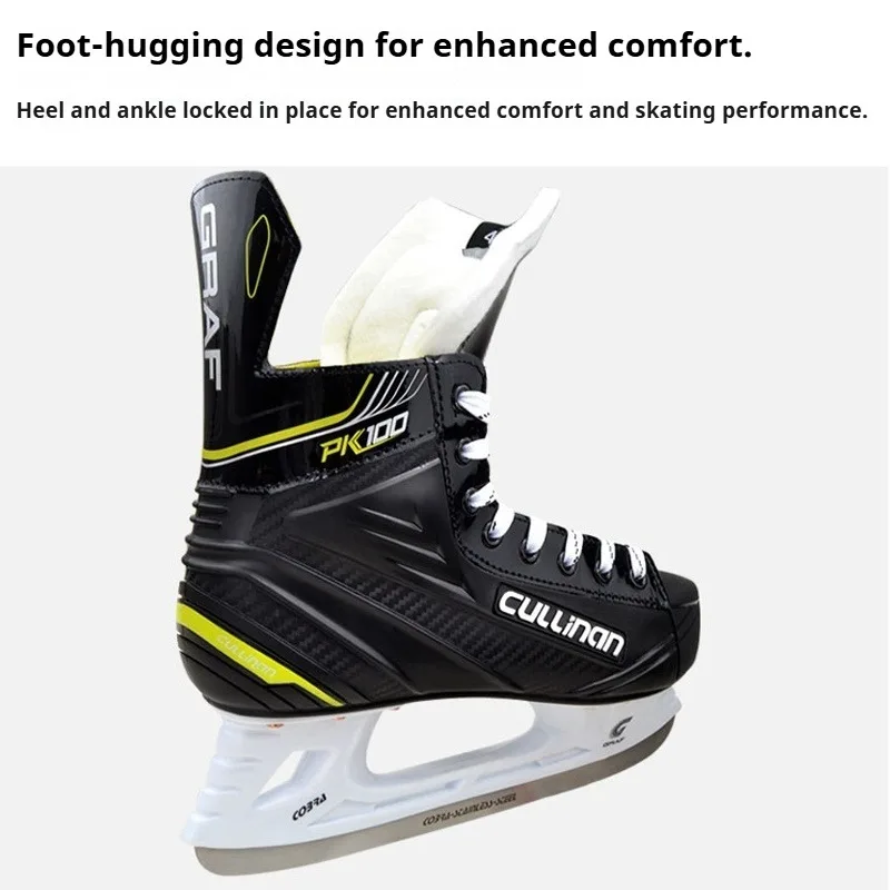 GRAF حماية Blote Voeten Ijshockey Schaatsschoenen Voeg Fluwelen Ademende Schaatsschoenen Toe Voor Volwassenen En Kinderen