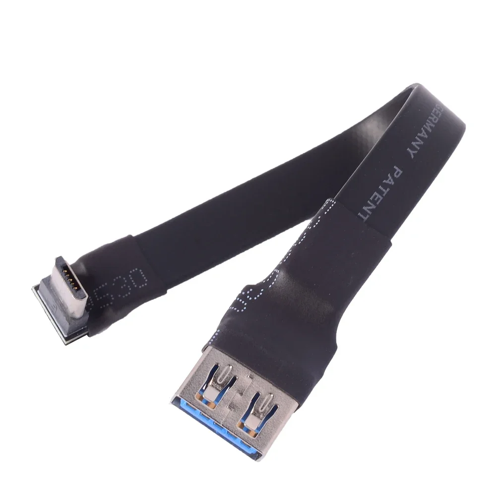 Double Angled Micro USB OTG Ribbon Cable 90 Right Angle FPV Power Cord USB 2.0 Type-A Female to Micro-B Male Flat OTG Cord