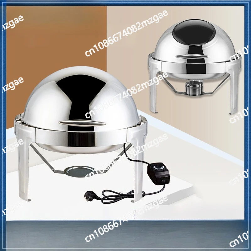 Round Buffet Furnace Food Grade Stainless Steel Insulation Basin Electric Heating All Steel Visual