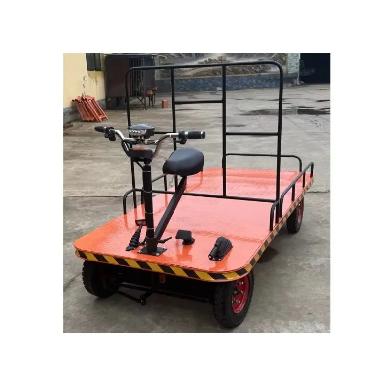 Electric 1000kg Load Electric Platform Cargo Carrier Trolley Heavy Loading Transport Cart moving carts With 4 Wheels for load