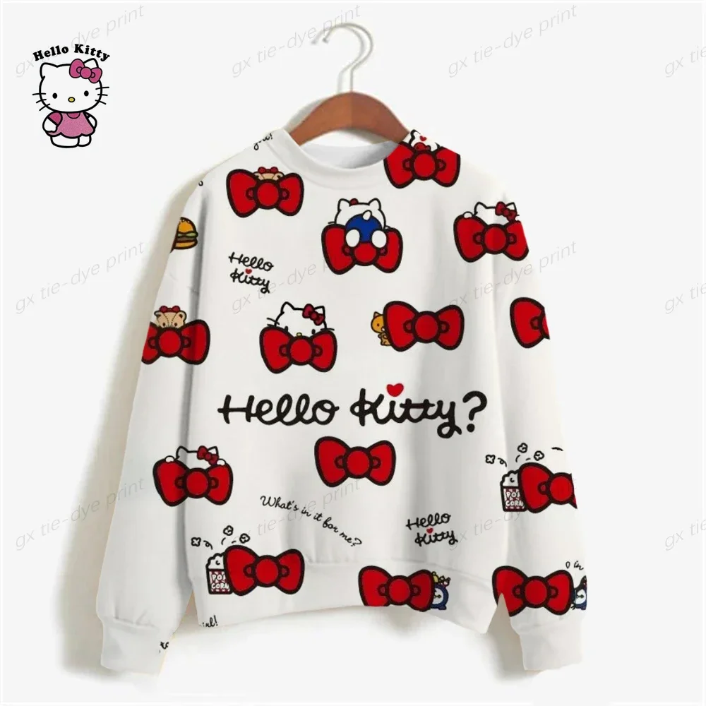 Streetwear Hoodies HELLO KITTY Printed Women Sweatshirt Autumn Long Sleeve Harajuku Pullovers Hooded Sweater sudadera mujer