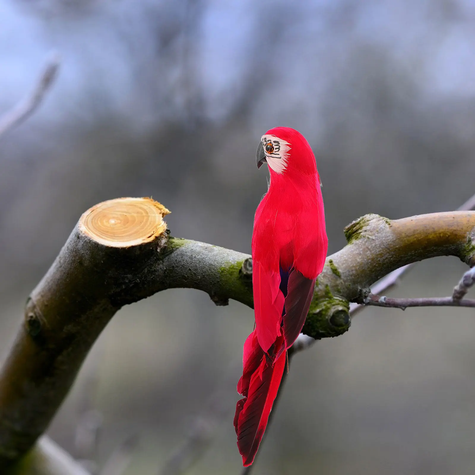 Realistic Artificial Macaw Bird Ornament for Garden Yard Wedding Photo Prop