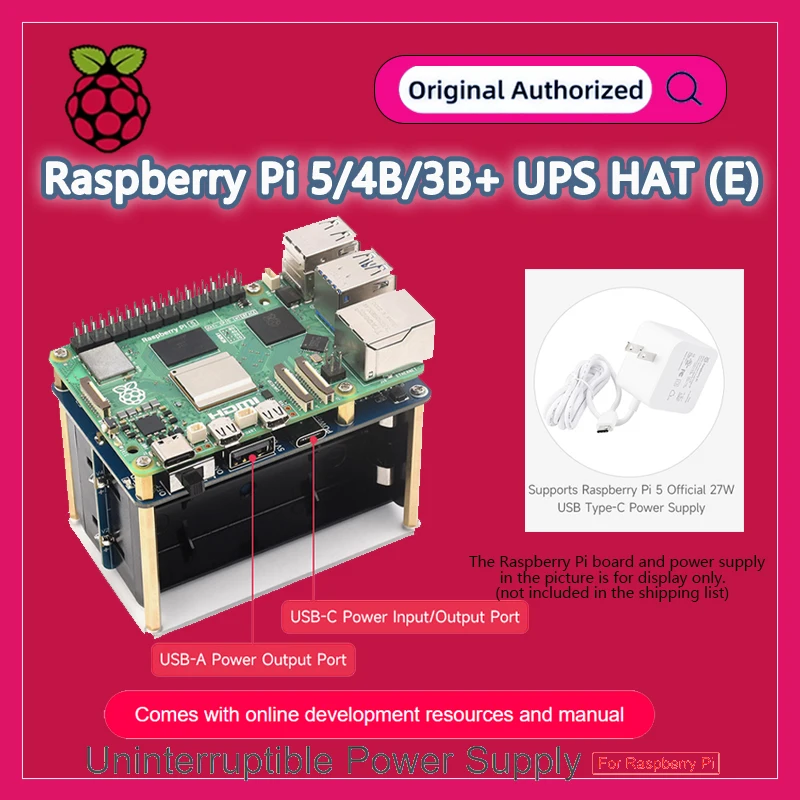 carte-ups-hat-e-pour-raspberry-pi-5-4b-3b-–-alimentation-sans-interruption-prenant-en-charge-4-piles-li-ion-21700-non-incluses-sortie-5v-6a