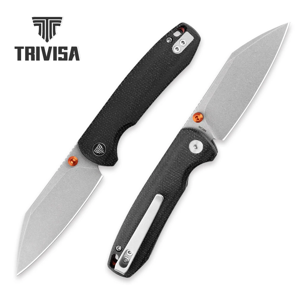 TRIVISA Lightweigh Pocket Knife Firefly Series for Men Sandvik 14C28N Blade Micarta Handle Hunting Fishing Outdoor Camping Tool