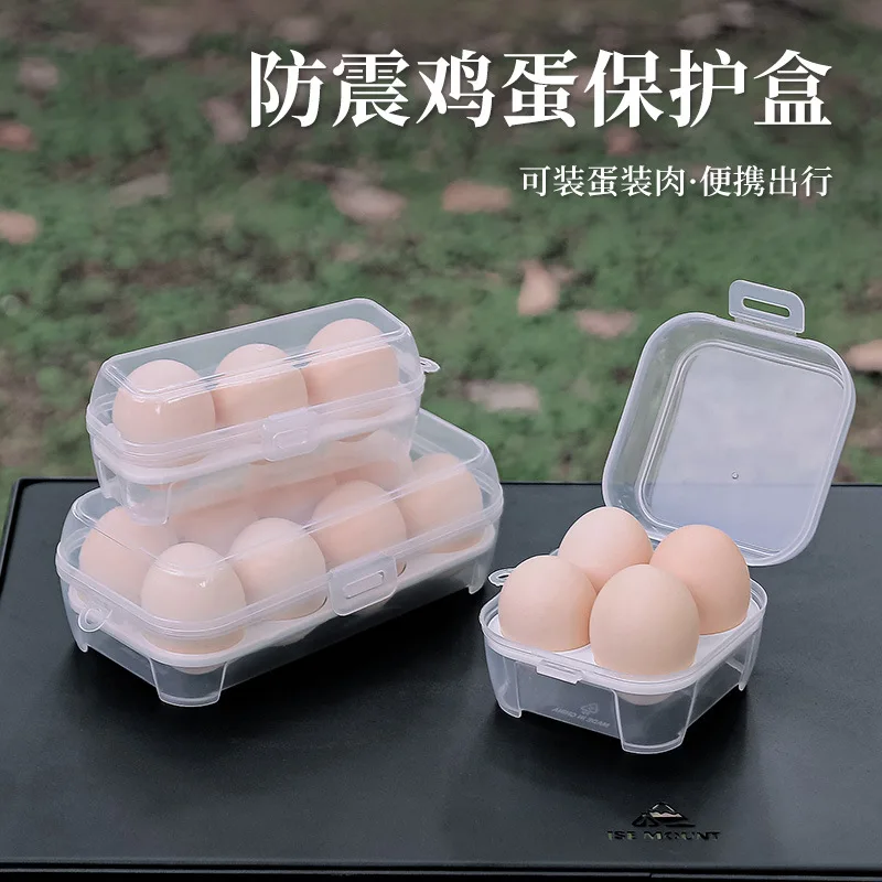 

Portable Eggs Box Case Shockproof Egg Holder Kitchen Container Case Transparent Kitchen Organizer for Outdoor Camping Picnic