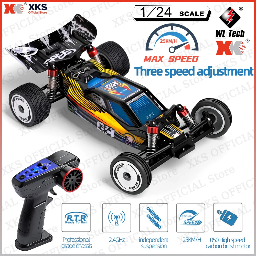 

XKS WLtoys 244016 масштаб 1:24 радиоуправляемый автомобиль 2WD электрический высокоскоростной 25 км/ч гоночный дрейфующий игрушечный автомобиль с дистанционным управлением для детей