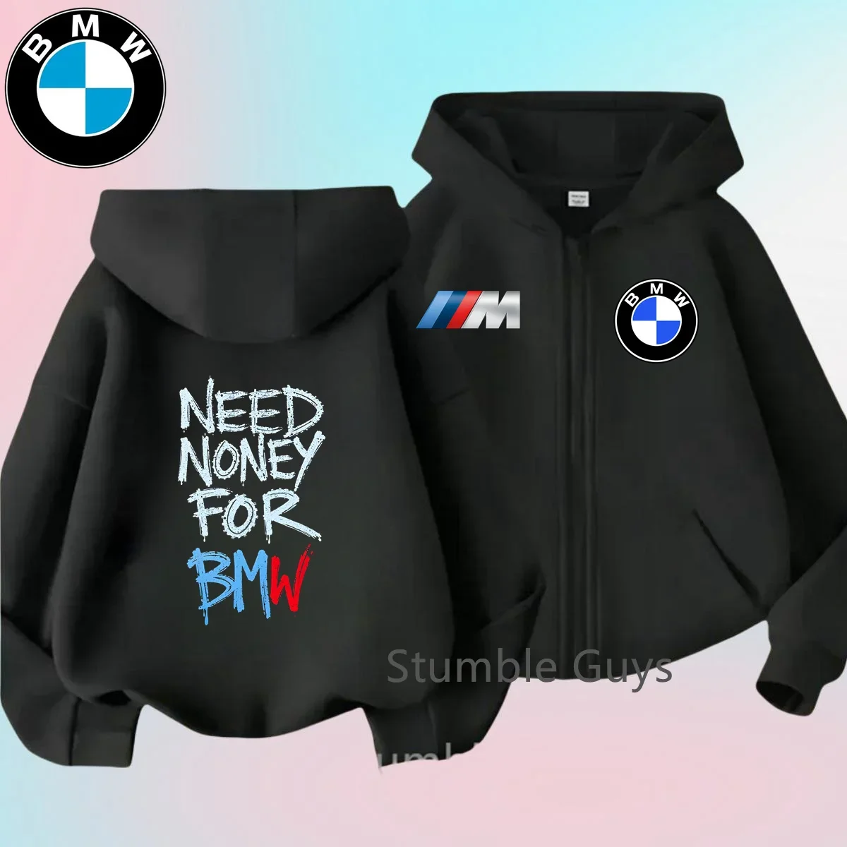 Bluza z kapturem dla dzieci BMW, jesienne ubrania, zimowa bluza dla chłopców i dziewcząt, ciepła, codzienna bluza, motocyklowa odzież codzienna, kurtka. ​