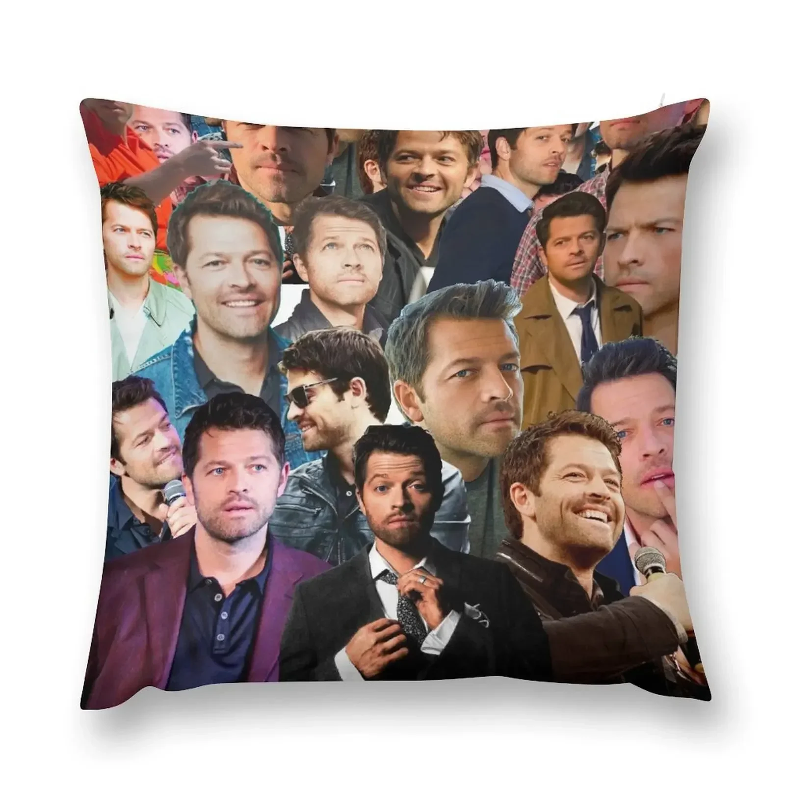 

Misha Collins Photo Collage Throw Pillow Cushion Covers For Living Room Christmas Pillow Cases pillow