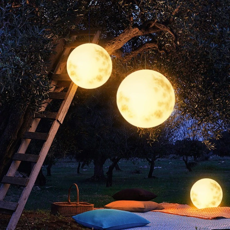 

Outdoor moon chandelier courtyard garden atmosphere hanging tree lamp scenic spot