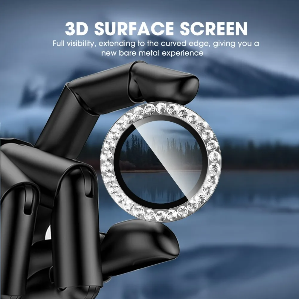 아이폰 17 프로 맥스 카메라 렌즈 강화유리 보호필름 (럭셔리 다이아몬드 링 디자인) 1-3개입 (아이폰 17 프로, 17 에어 호환)