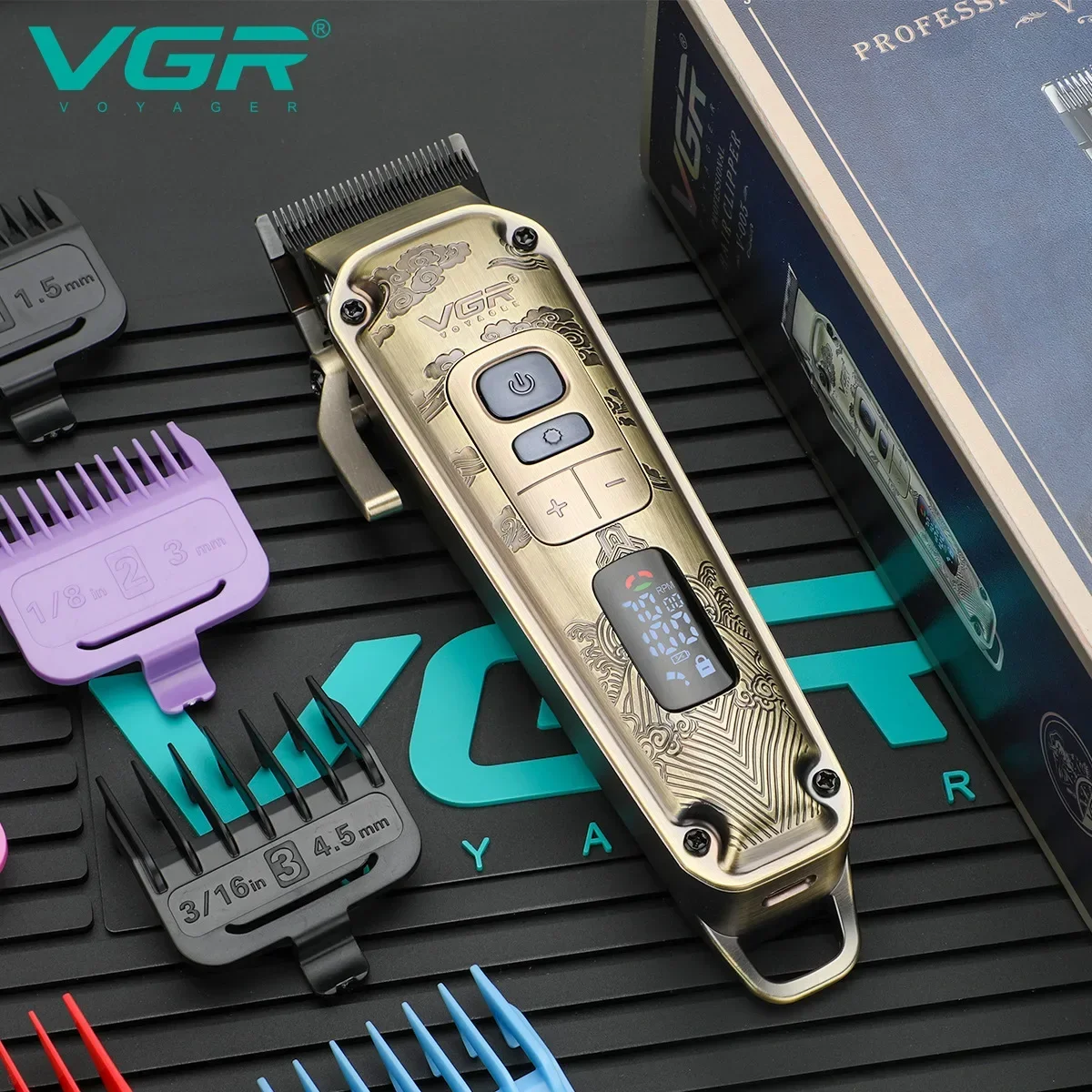 VGR 005 Hair Trimmer Electric Hair Clipper Professional Haircut Machine Cordless Trimmer Digital Display Hair Trimmer for Men