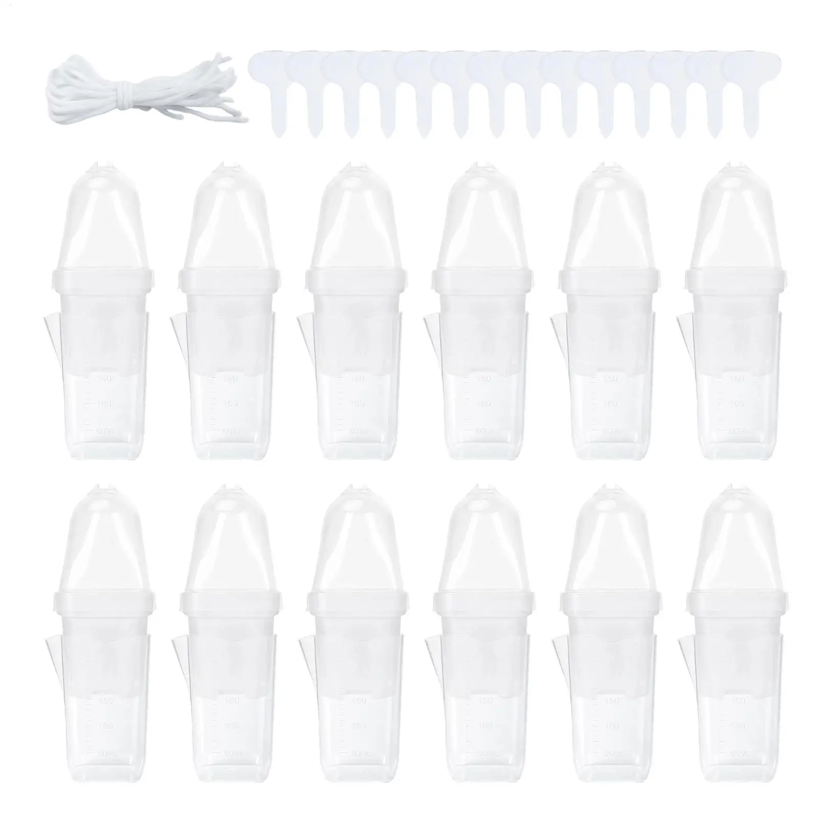 

Набор из 12 прозрачных горшков для рассады 2 дюйма с автополивом, с регулируемым вентиляционным куполом для контроля влажности, контейнер для выращивания