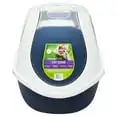

Mega Smart Cat Cove Enclosed Cat Litterbox, Navy & White