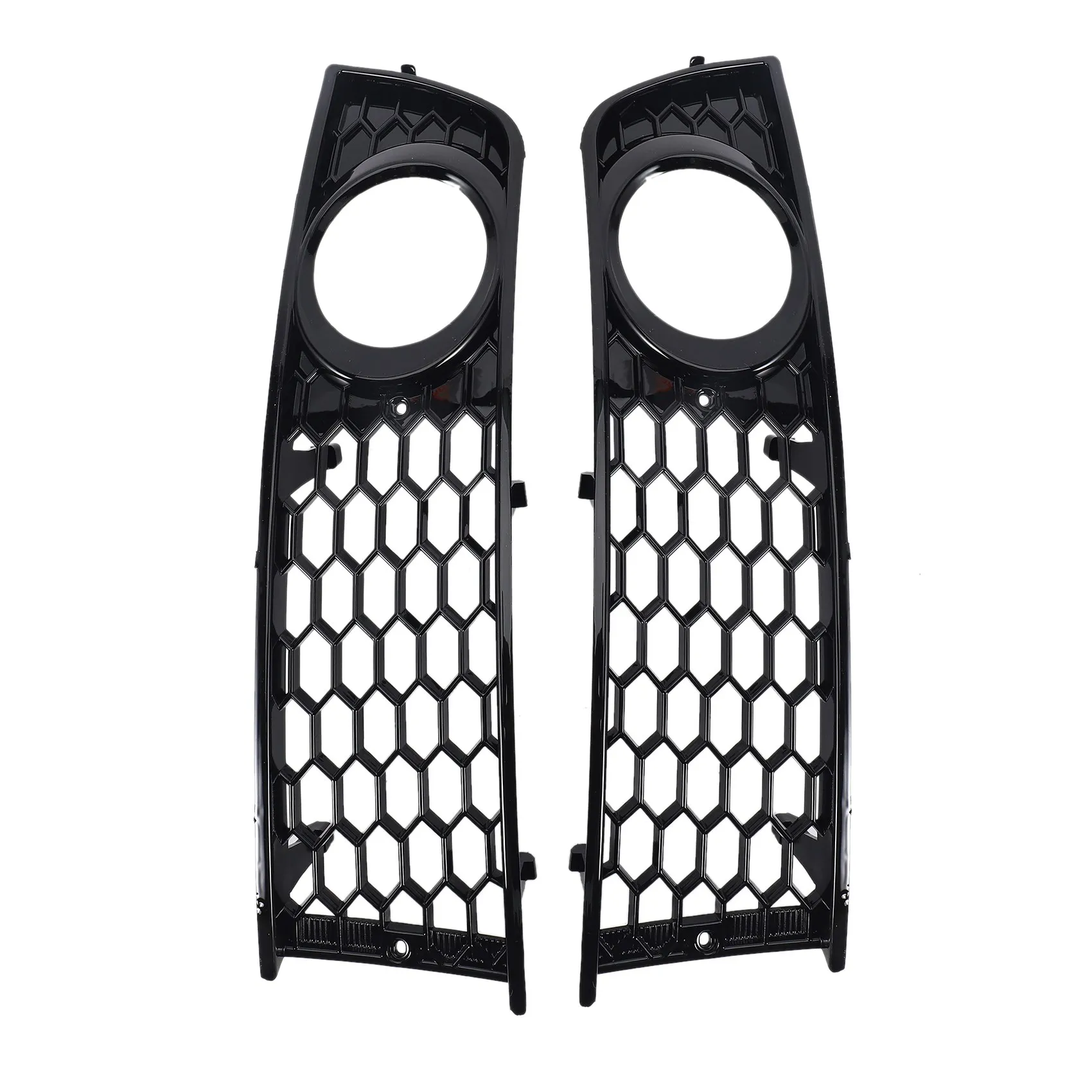 2Pcs Front Left/Right Insert Bumper Fog Light Grille Protective Mesh Front Bumper Insert For Audi A4 B6 2002 2003 2004